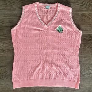 Alpha Kappa Alpha AKA Cable Knit Sweater Vest Sz XL Ivy Storehouse Sorority